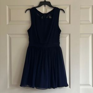 Beautiful navy blue dress with lace in the back